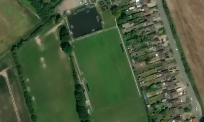 Satellite view showing Memorial Ground in East of England