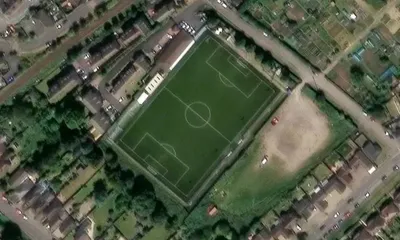 Satellite view showing Cricket Field Road in East of England