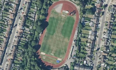 Satellite view showing Hornchurch Stadium in London