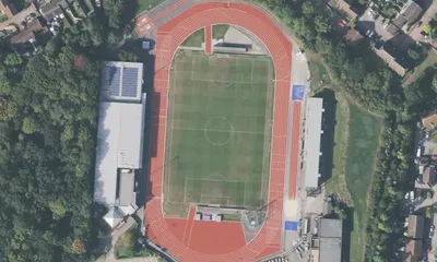 Satellite view showing Melbourne Community Stadium in East of England