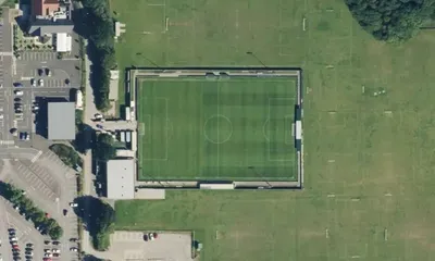 Satellite view showing Millbank Linnets Stadium in North West
