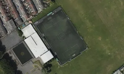 Satellite view showing Anfield Sports Community Centre in North West