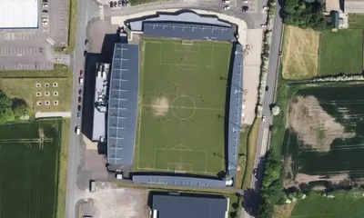 Satellite view showing Mill Farm Sports Village in North West