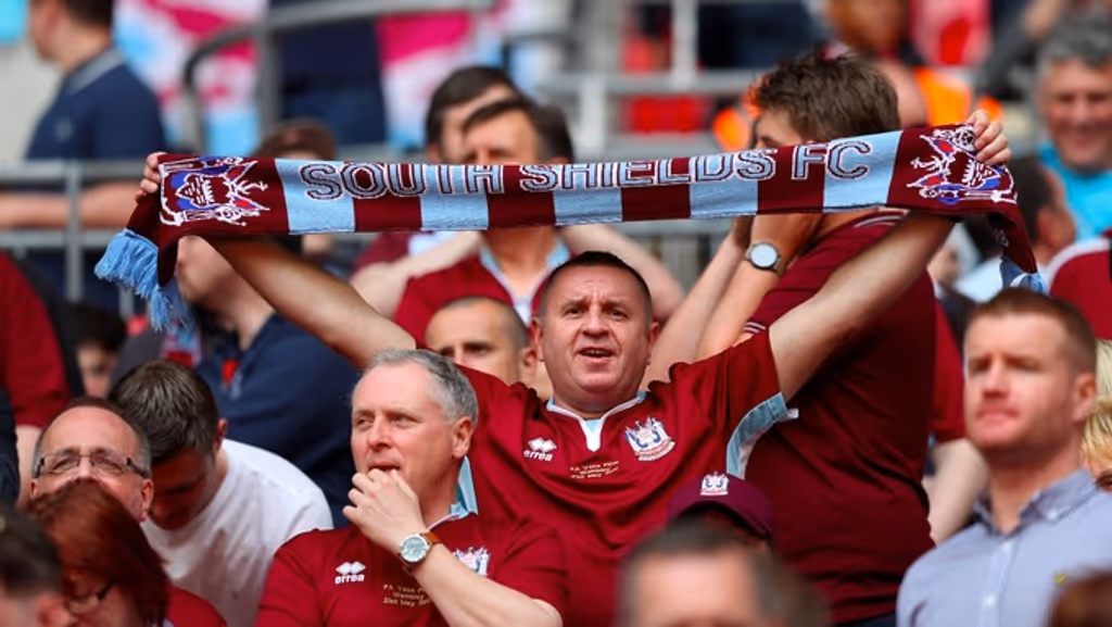 South Shields captain Julio Arca praises "12th Man" supporters following historic quadruple season following the teams 4-o victory in the 2017 FA Vase Final